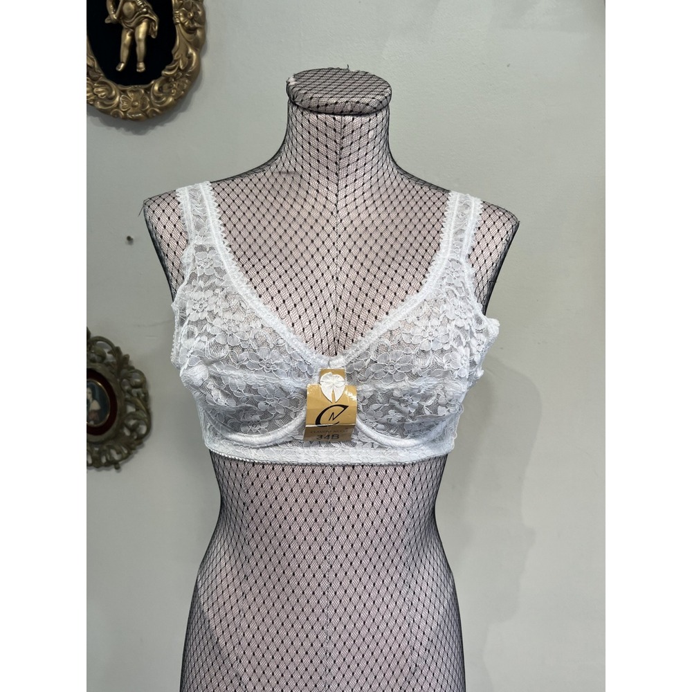 Claudio Nucci White Floral Lace Underwire Bra Size 34B NWT